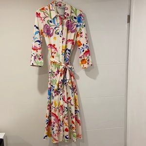 Never Worn Zara Floral Poplin Dress